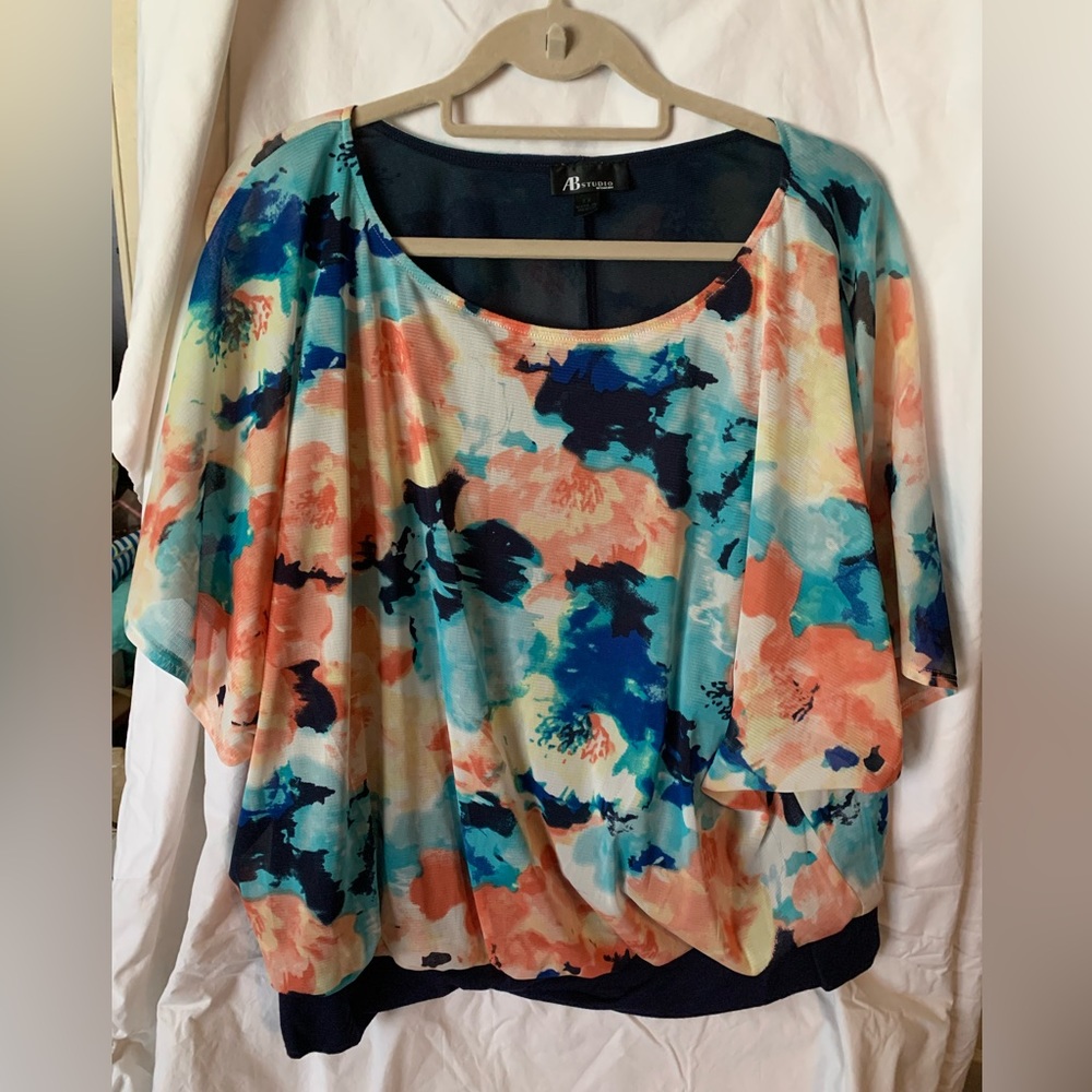 AB Studio by Kohls dolman floral top